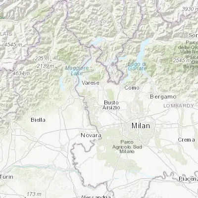 Map showing location of Oggiona-Santo Stefano (45.704270, 8.816530)