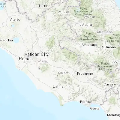 Map showing location of Olevano Romano (41.858690, 13.036010)