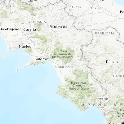 Map showing location of Olevano sul Tusciano (40.657210, 15.023050)