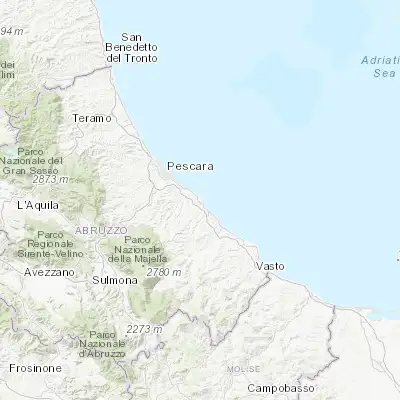 Map showing location of Ortona (42.350870, 14.403420)