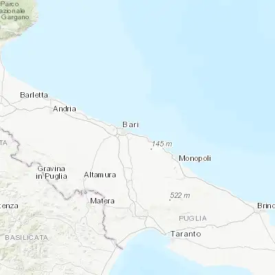 Map showing location of Parco Scizzo-Parchitello (41.074570, 16.993290)
