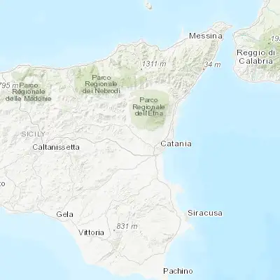 Map showing location of Paternò (37.566750, 14.902540)
