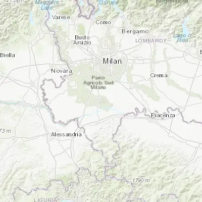 Map showing location of Pavia (45.192050, 9.159170)