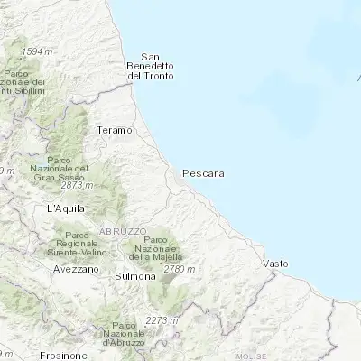 Map showing location of Pescara (42.458400, 14.202830)