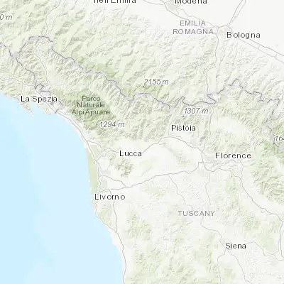 Map showing location of Pescia (43.887100, 10.688490)
