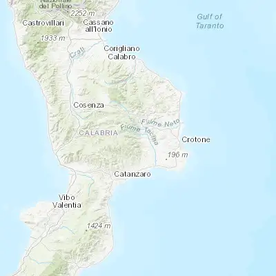 Map showing location of Petilia Policastro (39.112930, 16.781670)
