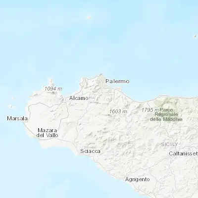 Map showing location of Piana degli Albanesi (37.993720, 13.284640)