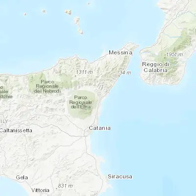 Map showing location of Piedimonte Etneo (37.806770, 15.175160)