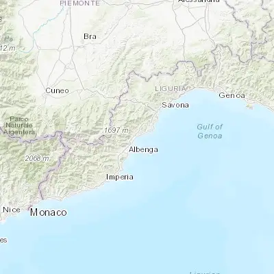 Map showing location of Pietra Ligure (44.149200, 8.282060)