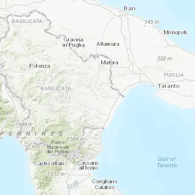 Map showing location of Pisticci (40.390170, 16.559190)
