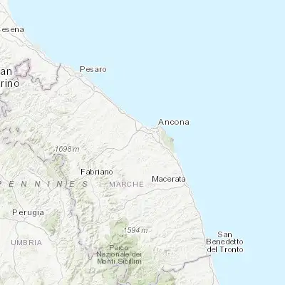 Map showing location of Polverigi (43.528760, 13.382940)