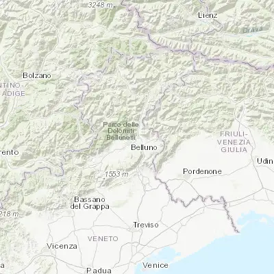 Map showing location of Ponte nelle Alpi (46.180830, 12.283330)
