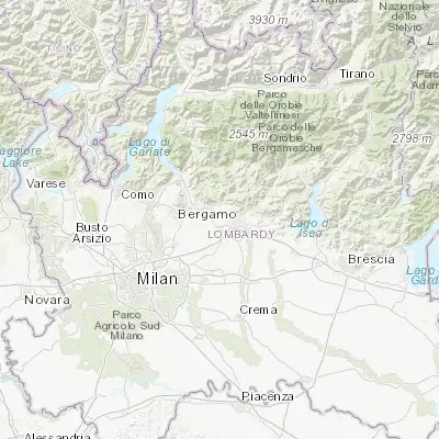 Map showing location of Ponte San Pietro (45.705960, 9.590500)