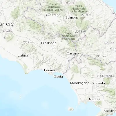 Map showing location of Pontecorvo (41.458610, 13.666180)