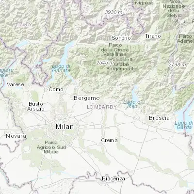 Map showing location of Ponteranica (45.732480, 9.651750)