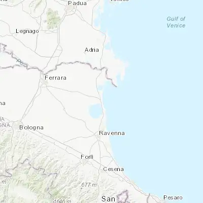 Map showing location of Porto Garibaldi (44.681230, 12.236780)