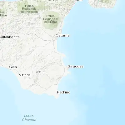 Map showing location of Priolo Gargallo (37.155120, 15.182480)