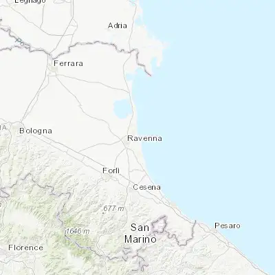 Map showing location of Punta Marina (44.442720, 12.290890)