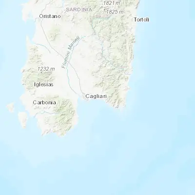 Map showing location of Quartu Sant'Elena (39.229350, 9.250040)