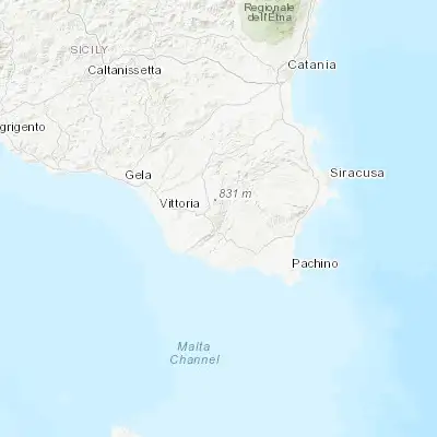Map showing location of Ragusa (36.925740, 14.724430)