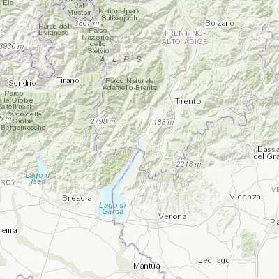 Map showing location of Riva del Garda (45.885770, 10.841170)