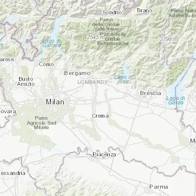 Map showing location of Romano di Lombardia (45.520810, 9.754400)