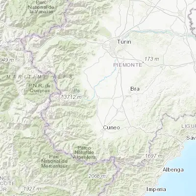 Map showing location of Saluzzo (44.646710, 7.493090)
