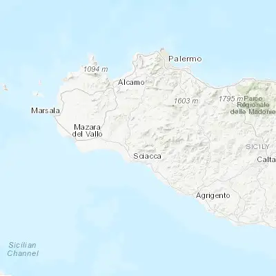Map showing location of Sambuca di Sicilia (37.652940, 13.114620)