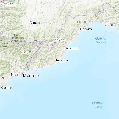 Map showing location of San Bartolomeo al Mare (43.923120, 8.104820)