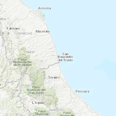 Map showing location of San Benedetto del Tronto (42.956800, 13.876760)