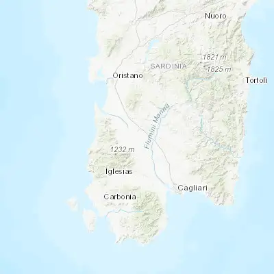 Map showing location of San Gavino Monreale (39.550080, 8.790650)