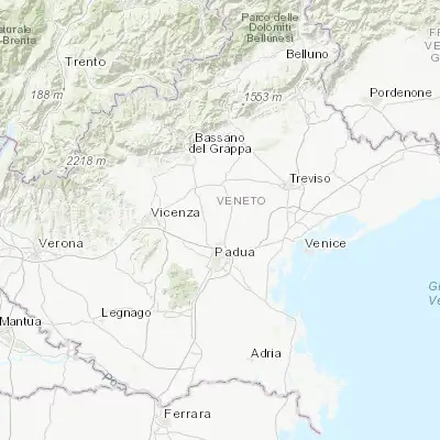 Map showing location of San Giorgio delle Pertiche (45.541000, 11.894010)