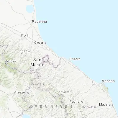 Map showing location of San Giovanni in Marignano (43.939890, 12.711660)
