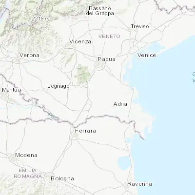 Map showing location of San Martino di Venezze (45.125320, 11.870180)