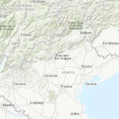 Map showing location of San Zenone degli Ezzelini (45.780400, 11.837200)