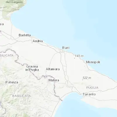 Map showing location of Sannicandro di Bari (41.000470, 16.797140)
