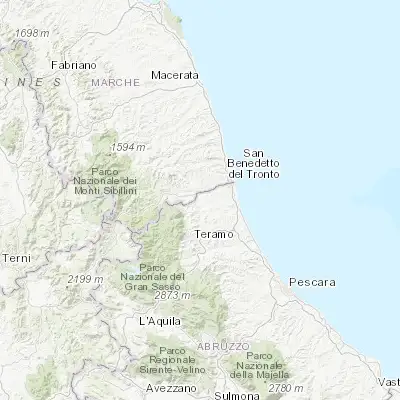 Map showing location of Sant'Egidio alla Vibrata (42.817050, 13.721640)