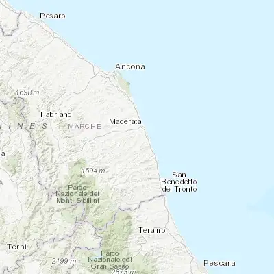 Map showing location of Sant'Elpidio a Mare (43.230240, 13.688190)