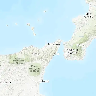 Map showing location of Santa Lucia del Mela (38.144080, 15.280550)