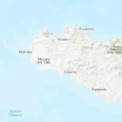 Map showing location of Santa Margherita di Belice (37.692810, 13.015840)