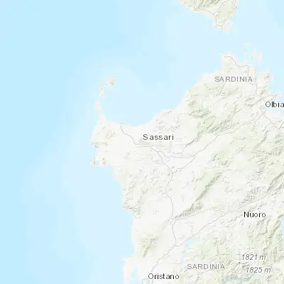 Map showing location of Sassari (40.725860, 8.555520)