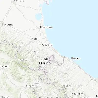 Map showing location of Savignano sul Rubicone (44.090090, 12.399350)