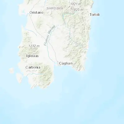 Map showing location of Selargius (39.257790, 9.163230)