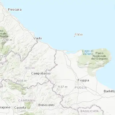 Map showing location of Serracapriola (41.809120, 15.160980)