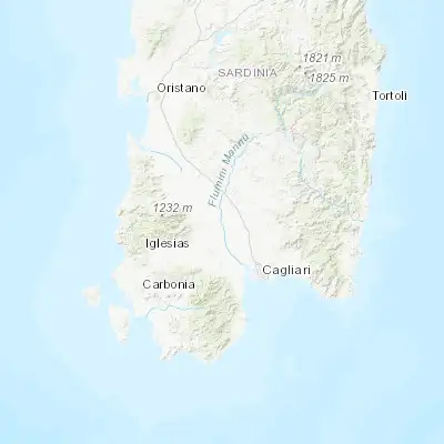 Map showing location of Serramanna (39.423350, 8.922430)