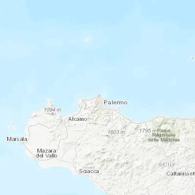 Map showing location of Sferracavallo (38.200000, 13.283330)