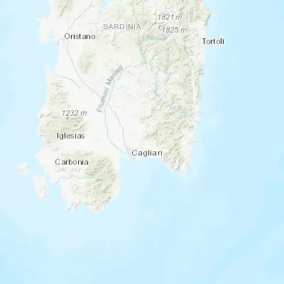 Map showing location of Sinnai (39.302860, 9.202830)