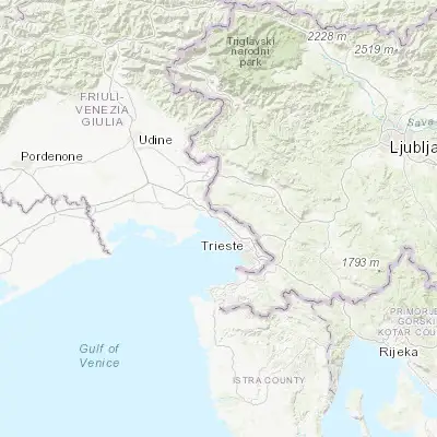 Map showing location of Sistiana-Visogliano (45.772370, 13.638240)