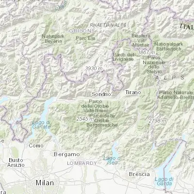 Map showing location of Sondrio (46.168520, 9.871340)