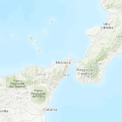 Map showing location of Spadafora (38.223490, 15.381780)